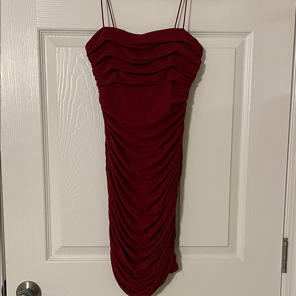 Red Ruched Dress